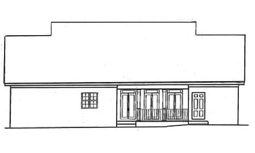 Country One-Story Southern Rear Elevation of Plan 64500