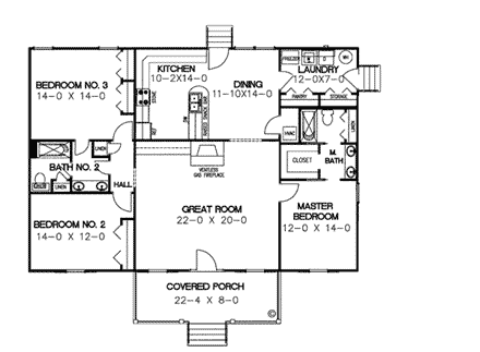 House Plan 64504 First Level Plan