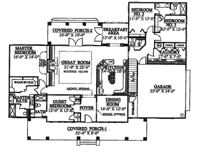 House Plan 64508 First Level Plan