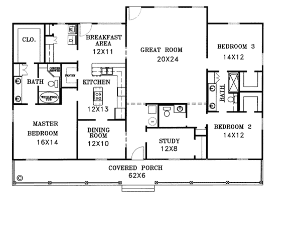 Country One-Story Level One of Plan 64513