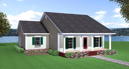 Colonial One-Story Ranch Elevation of Plan 64530