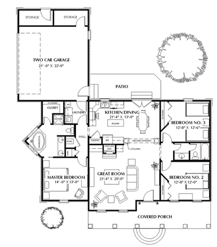 House Plan 64532 First Level Plan