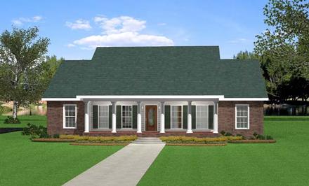 One-Story Southern Traditional Elevation of Plan 64533