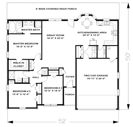 House Plan 64538 First Level Plan