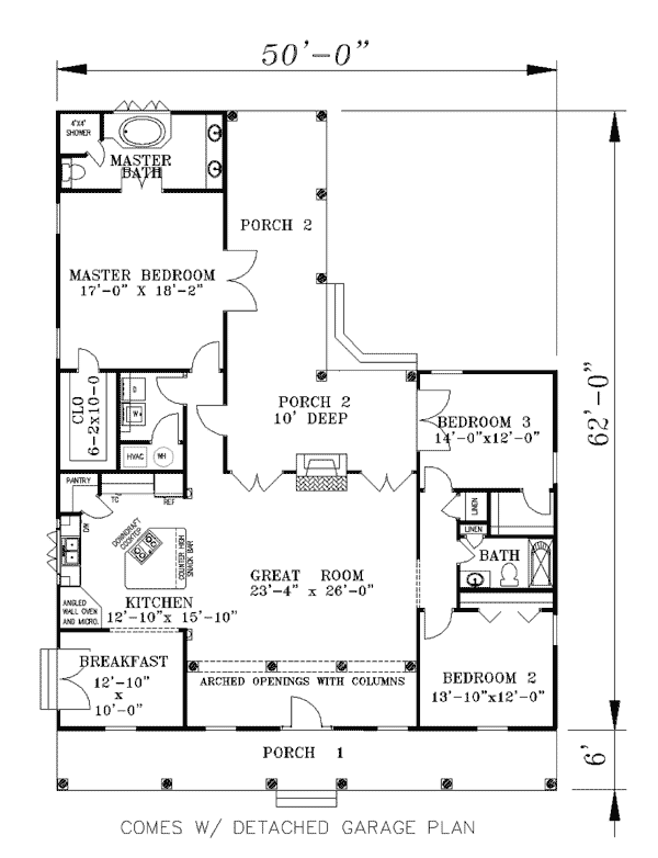 Country One-Story Level One of Plan 64540