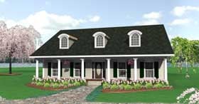 Country One-Story Elevation of Plan 64540