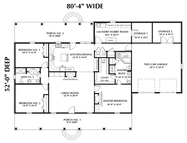 European One-Story Level One of Plan 64541