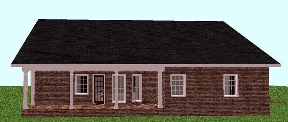 Country Southern Rear Elevation of Plan 64551