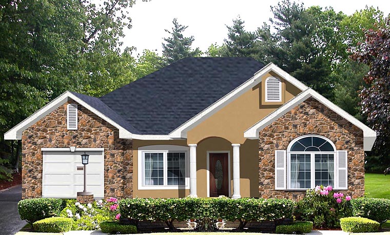 Traditional Style House Plan 64554 With 2 Bed 1 Bath 1 Car Garage