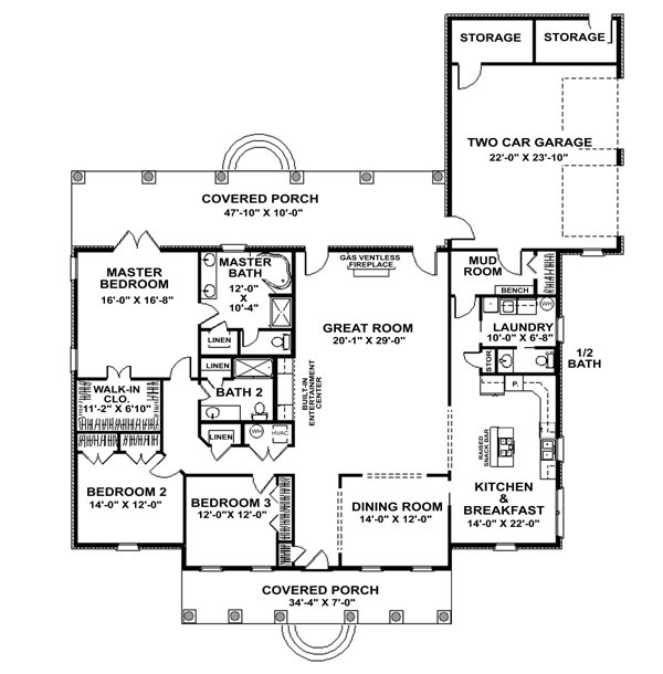 One-Story Level One of Plan 64562