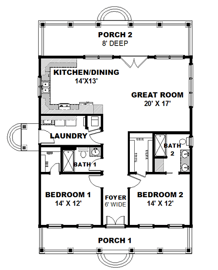 House Plan 64564 First Level Plan