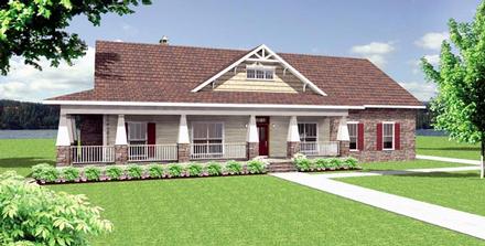 Country Craftsman Traditional Elevation of Plan 64565