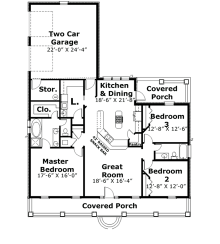 House Plan 64569 First Level Plan