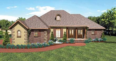 European One-Story Traditional Elevation of Plan 64570