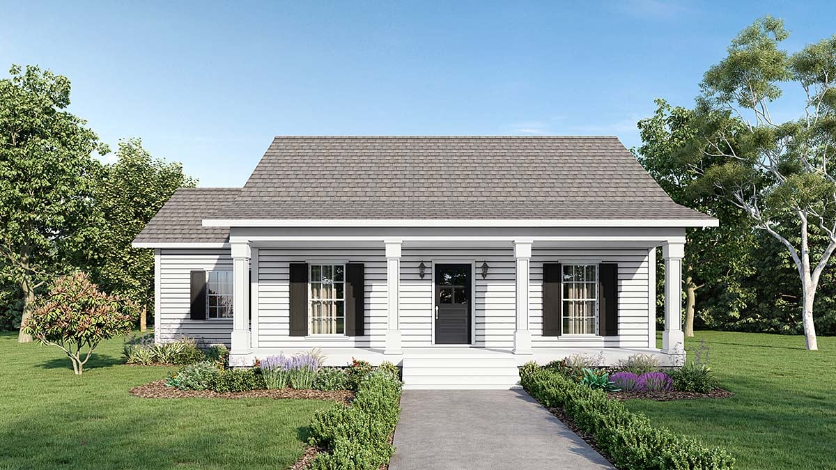 Country Plan with 1260 Sq. Ft., 3 Bedrooms, 2 Bathrooms Elevation