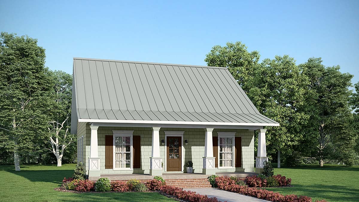 Cottage, Country Plan with 1122 Sq. Ft., 2 Bedrooms, 2 Bathrooms Elevation