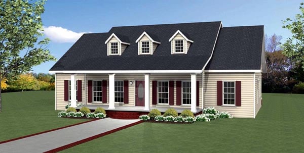 Country, Southern, Traditional Plan with 1958 Sq. Ft., 3 Bedrooms, 3 Bathrooms Elevation