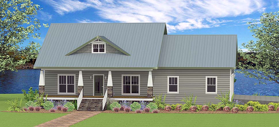 Cottage, Country, Craftsman, Southern, Traditional Plan with 1882 Sq. Ft., 2 Bedrooms, 3 Bathrooms, 2 Car Garage Elevation