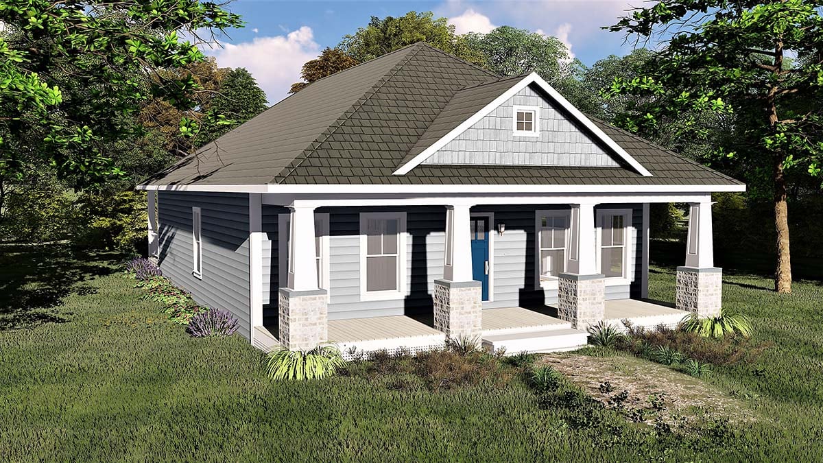 Bungalow, Cottage, Craftsman Plan with 1587 Sq. Ft., 3 Bedrooms, 2 Bathrooms Picture 3