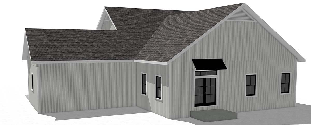 Bungalow, Cottage, Country Plan with 1908 Sq. Ft., 3 Bedrooms, 2 Bathrooms, 2 Car Garage Picture 2