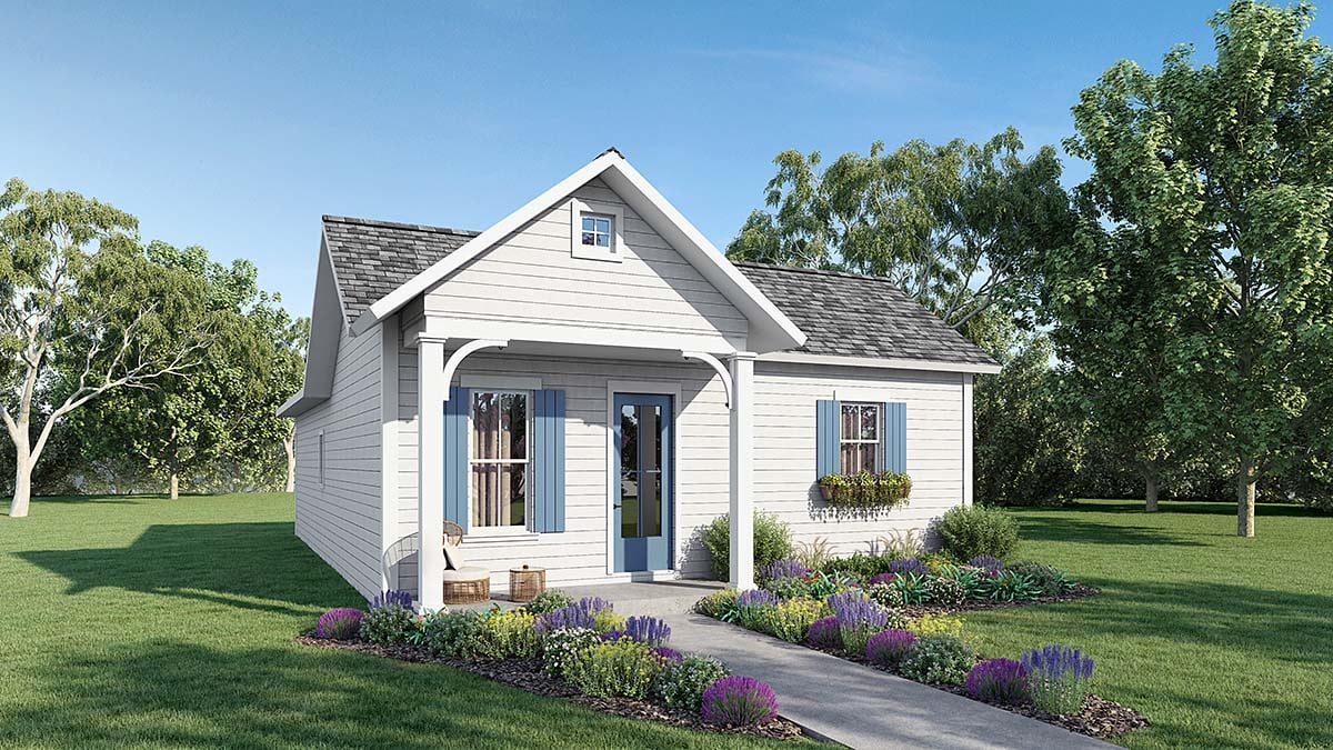 Cottage, Country, Traditional Plan with 1320 Sq. Ft., 3 Bedrooms, 2 Bathrooms Elevation