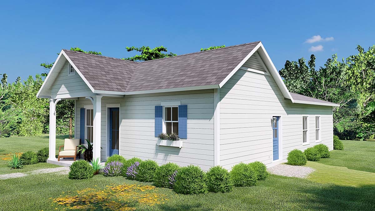 Cottage, Country, Traditional Plan with 1320 Sq. Ft., 3 Bedrooms, 2 Bathrooms Picture 2