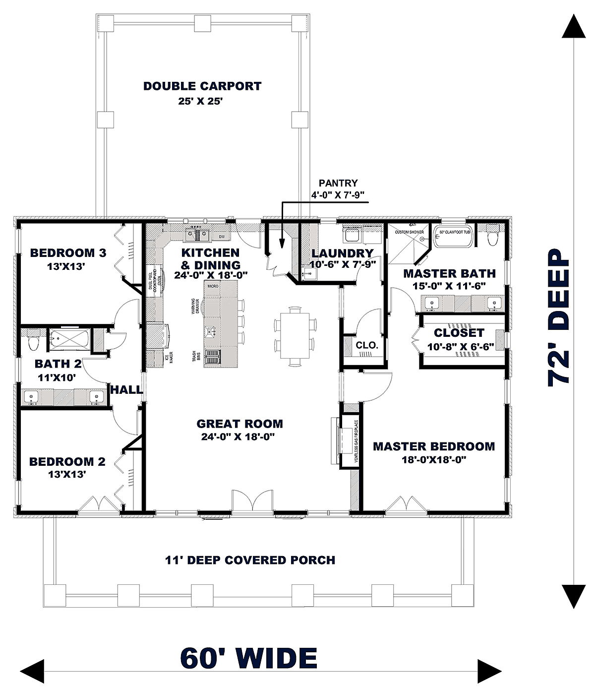 Colonial Country Southern Level One of Plan 64599