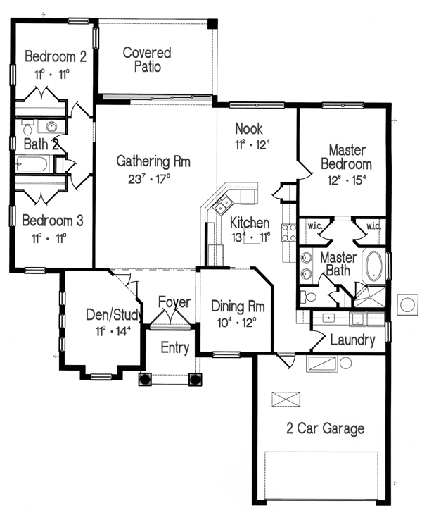 One-Story Level One of Plan 64607
