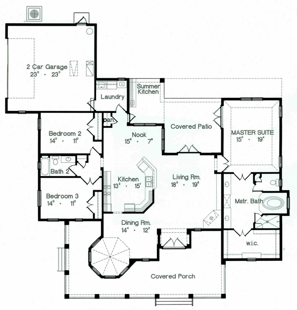 One-Story Level One of Plan 64610