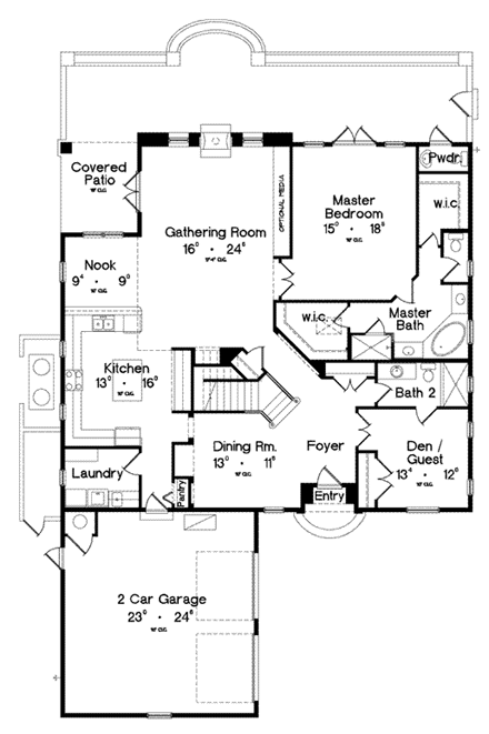 House Plan 64620 First Level Plan
