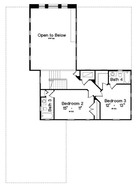 House Plan 64620 Second Level Plan