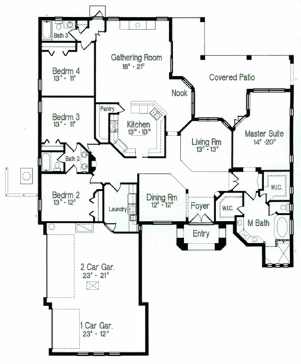 House Plan 64622 First Level Plan