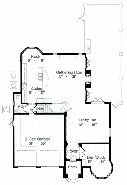 House Plan 64624 First Level Plan