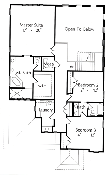 House Plan 64627 Second Level Plan