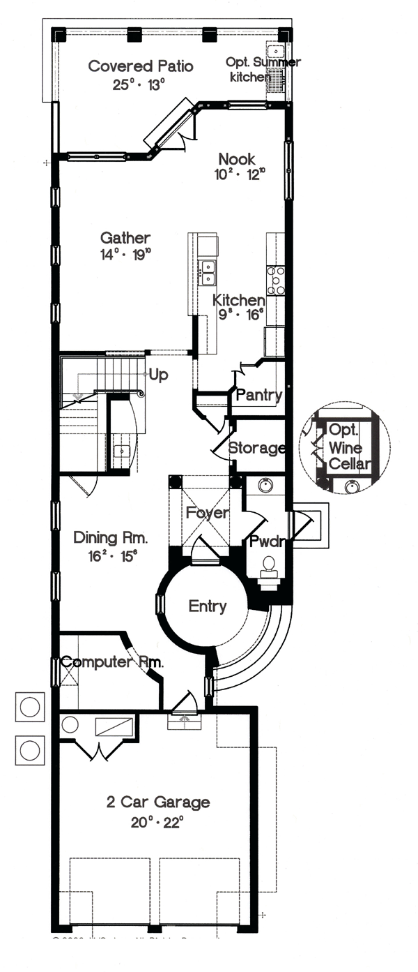 Florida Narrow Lot Level One of Plan 64632