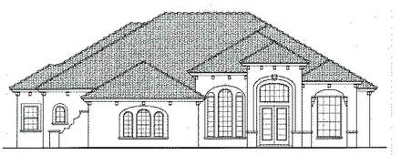 Mediterranean One-Story Elevation of Plan 64634