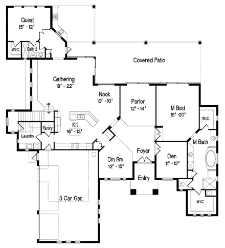 House Plan 64642 First Level Plan