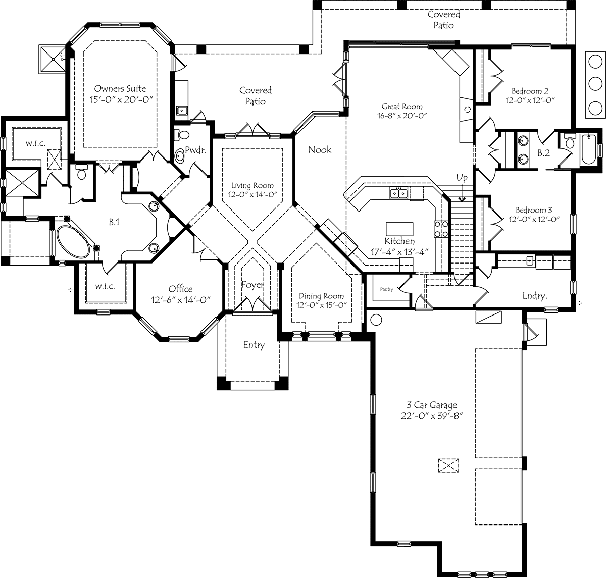 Florida Mediterranean One-Story Level One of Plan 64645