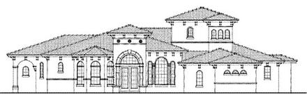 Florida Mediterranean One-Story Elevation of Plan 64645