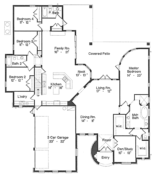 European One-Story Level One of Plan 64657