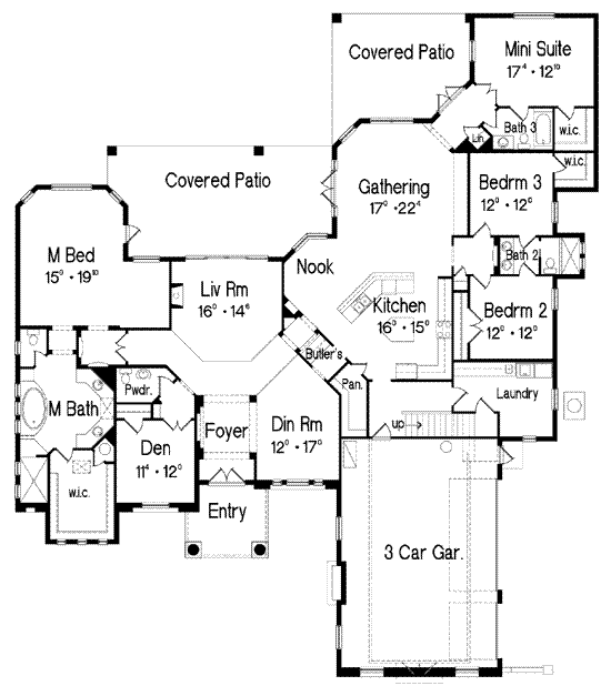 Florida Mediterranean One-Story Level One of Plan 64658