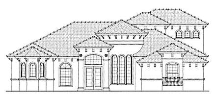 Florida Mediterranean One-Story Elevation of Plan 64661