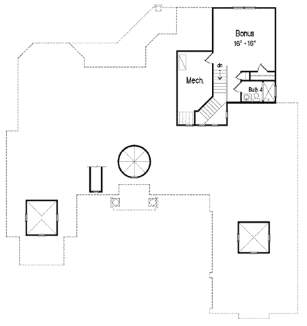 House Plan 64663 Second Level Plan