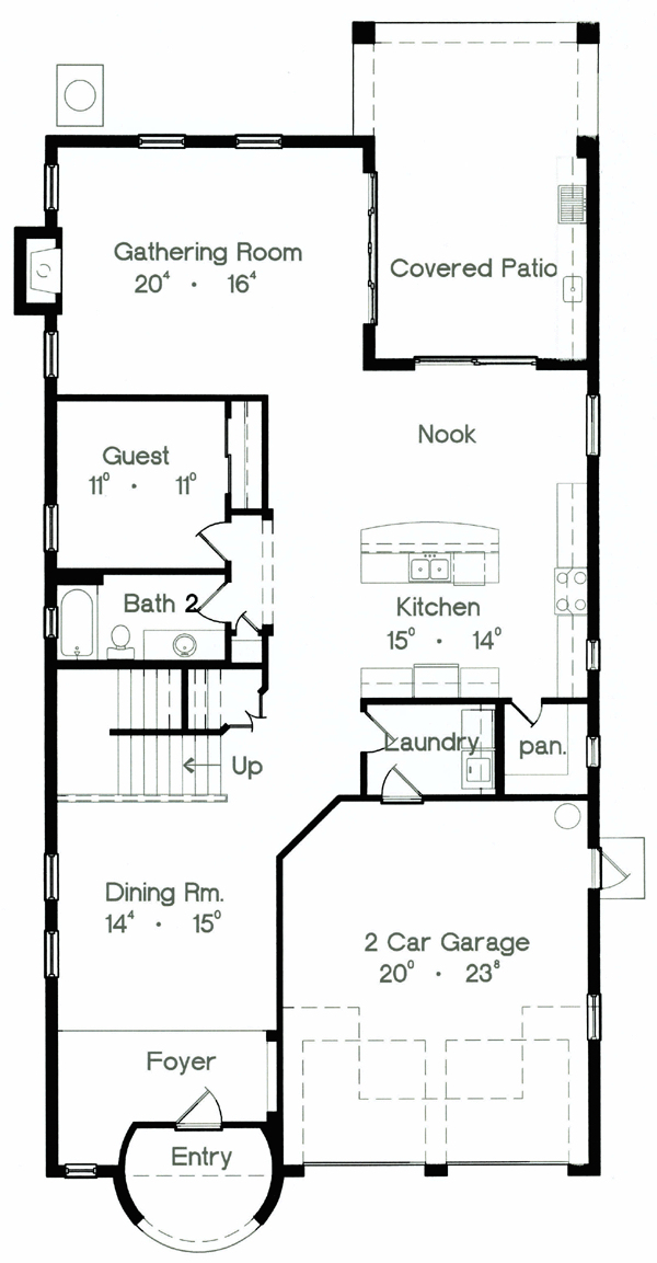 Florida Mediterranean One-Story Level One of Plan 64665