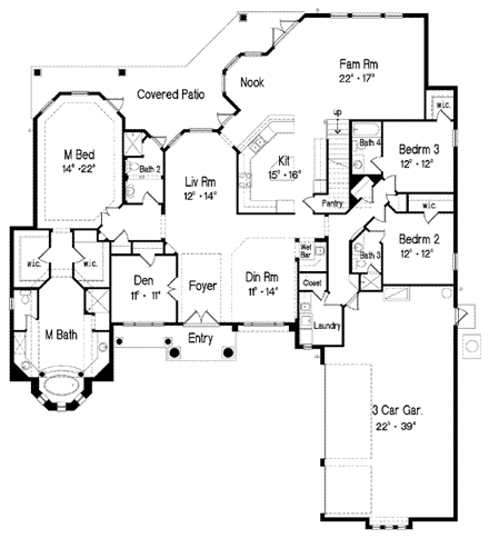 House Plan 64674 First Level Plan