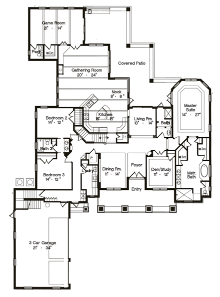 House Plan 64686 First Level Plan