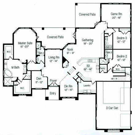 House Plan 64693 First Level Plan