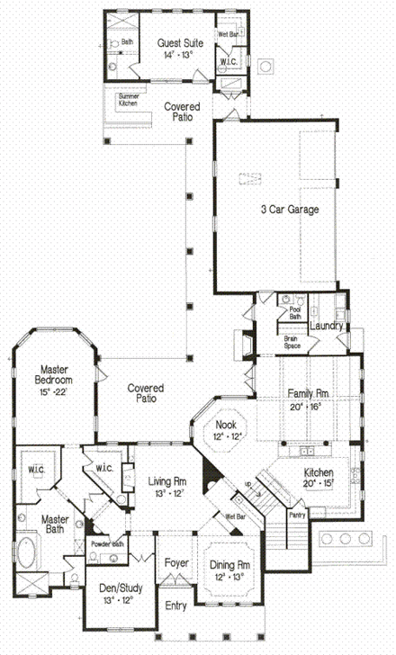 House Plan 64695 First Level Plan