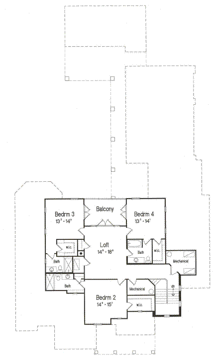 House Plan 64695 Second Level Plan