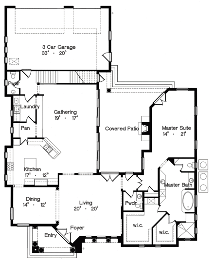 House Plan 64700 First Level Plan